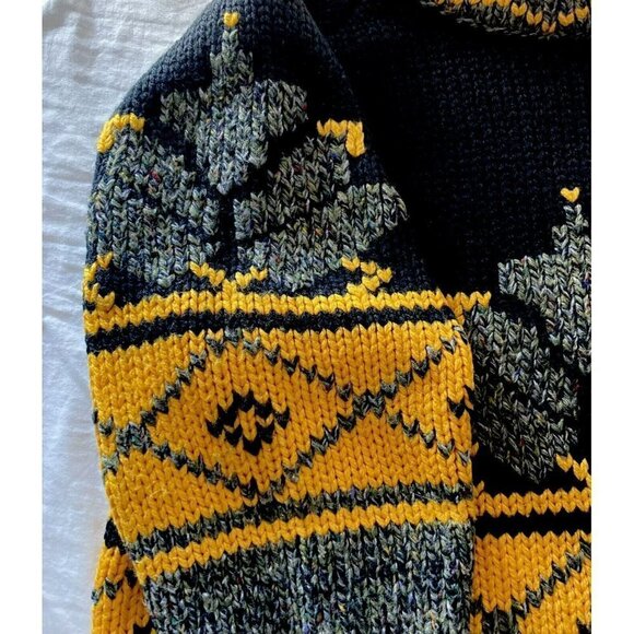 Vintage Susann D Acrylic Wool Blend Black Yellow Sage Green Argyle Sweat… - Picture 5 of 10